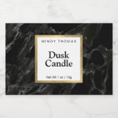 Moderne Imitate aus schwarzem Marmor mit Goldrahme Lebensmitteletikett (Einzelnes Label)