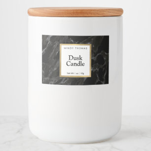 Moderne Imitate aus schwarzem Marmor mit Goldrahme Lebensmitteletikett