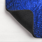 Moderne Imitate Blauer Leder Textur Mousepad (Ecke)