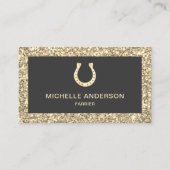 Moderne Imitate Cream Glitzer Horseshoe Farrier Visitenkarte (Vorderseite)