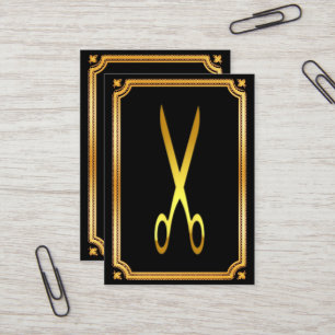 Moderne Imitate der Haare Goldschere schwarzen Chi Visitenkarte