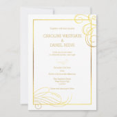 Moderne Imitate Foil Blühte Hochzeitseinladung Einladung (Vorderseite)