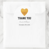 Moderne Imitate Foil Gold Heart Wedding Vielen Dan Runder Aufkleber (Tasche)