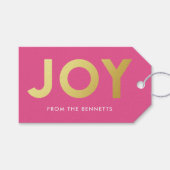 Moderne Imitate Foil Joame Name Christmas Geschenkanhänger (Vorderseite (Horizontal))