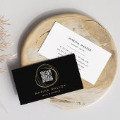Moderne Imitate Gold Abstrakt Circle QR Code Visitenkarte
