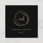 Moderne Imitate Gold Abstrakt Quadratische Visitenkarte (Vorderseite)