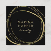 Moderne Imitate Gold Abstrakt Quadratische Visitenkarte (Vorderseite)