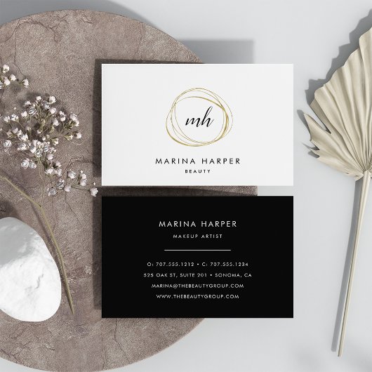 Moderne Imitate Gold Abstrakt Visitenkarte