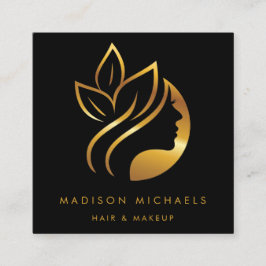 Moderne Imitate Gold Abstrakte Haarfärbemittel Quadratische Visitenkarte