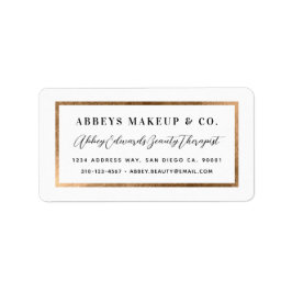 Moderne Imitate Gold Border Business Label Sticker Adressaufkleber
