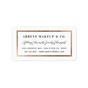 Moderne Imitate Gold Border Business Label Sticker Adressaufkleber