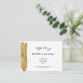Moderne Imitate Gold Brushstroke Wedding Card Begleitkarte (Stehend Vorderseite)