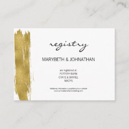 Moderne Imitate Gold Brushstroke Wedding Card Begleitkarte