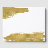 Moderne Imitate Gold Brushstroke Wedding Guest Boo Gästebuch (Rückseite)