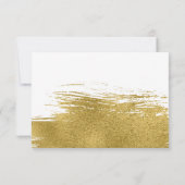 Moderne Imitate Gold Brushstroke Wedding RSVP Card Karte (Rückseite)
