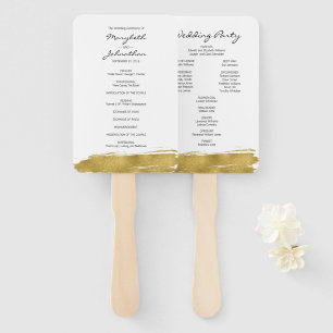 Moderne Imitate Gold Brushstroke Wedelprogramm Fan Fächer