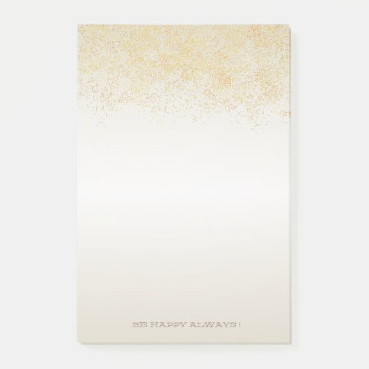 Moderne Imitate Gold Confetti - Personalisiert Post-it Klebezettel (Vorderseite)