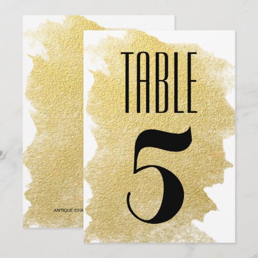 MODERNE IMITATE GOLD EINLADUNG (Vorne/Hinten)