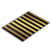 Moderne Imitate Gold Fohlen und schwarze Streifen Notizblock (Linke Seite)