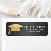 Moderne Imitate Gold Foil Abschluss Hat Black (Insitu)