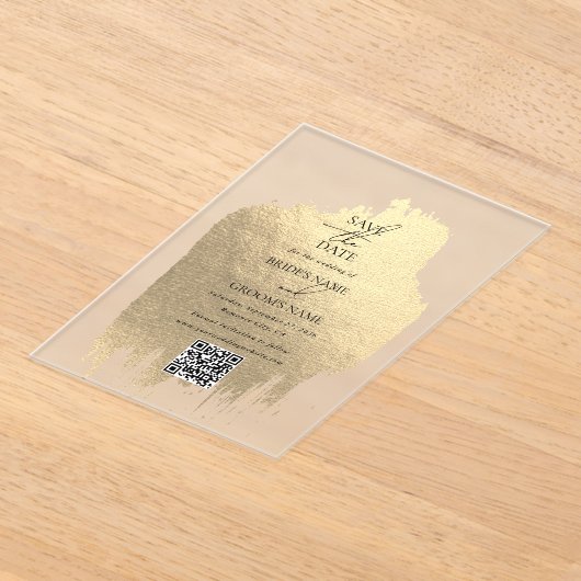 Moderne Imitate Gold Foil Clear Wedding retten die Acryleinladungen (Ablage )