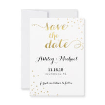 Moderne Imitate Gold Foil Glamour Save the Date