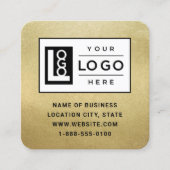 Moderne Imitate Gold Foil Logo und QR Code Quadratische Visitenkarte (Vorderseite)