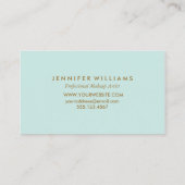 Moderne Imitate Gold Foil Minze Monogram Visitenkarte (Rückseite)