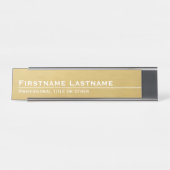 Moderne Imitate Gold Foil mit Name und Titel Schreibtischnamensplakette (Vorderseite )