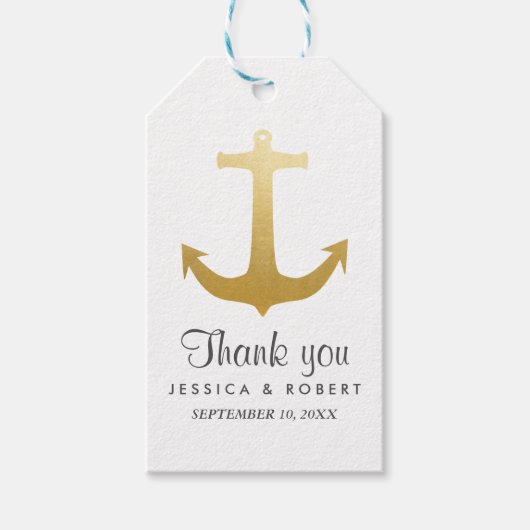 Moderne Imitate Gold Foil Nautical Anchor Vielen D Geschenkanhänger (Vorderseite)