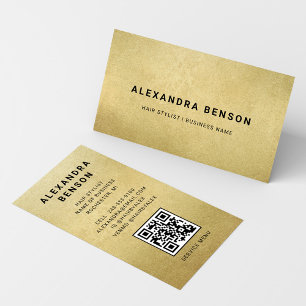Moderne Imitate Gold Foil QR Code Visitenkarte