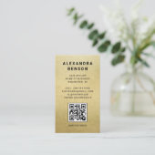 Moderne Imitate Gold Foil QR Code Visitenkarte (Stehend Vorderseite)