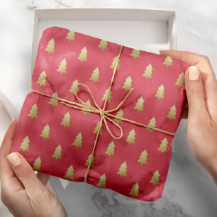 Moderne Imitate Gold Foil Weihnachtsbaumen Fett Fa Geschenkpapier
