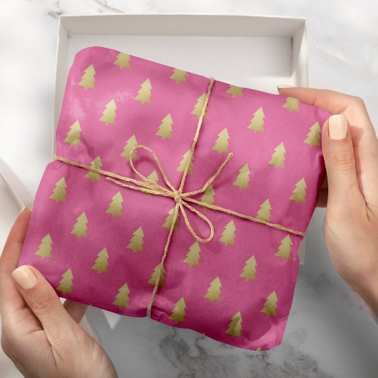 Moderne Imitate Gold Foil Weihnachtsbaumen Fett Fa Geschenkpapier