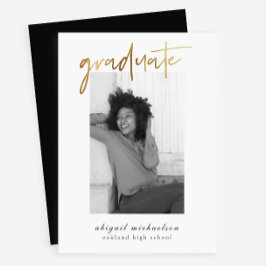 Moderne Imitate Gold Foto Graduation Party Einladung