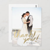 Moderne Imitate Gold Foto Vielen Dank Postcard Postkarte (Vorne/Hinten)
