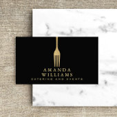 Moderne Imitate Gold Gabel Catering Logo auf Schwa Visitenkarte