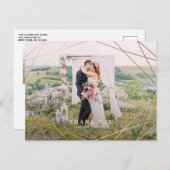 Moderne Imitate Gold Geometric Frame Hochzeit Viel Postkarte (Vorne/Hinten)
