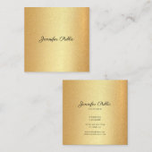 Moderne Imitate Gold Glitzer Handschrift Kalligraf Quadratische Visitenkarte (Vorne/Hinten)