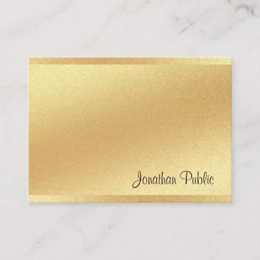 Moderne Imitate Gold Hand Script Beruflich Elegant Visitenkarte (Vorderseite)
