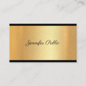 Moderne Imitate Gold Hand Script Chic Kalligraphie Visitenkarte (Vorderseite)