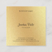 Moderne Imitate Gold Hand Script Elegant Beruflich Quadratische Visitenkarte (Rückseite)