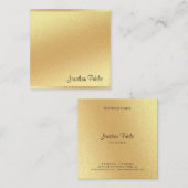 Moderne Imitate Gold Hand Script Elegant Beruflich Quadratische Visitenkarte (Vorne/Hinten)