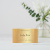 Moderne Imitate Gold Hand Script Elegante Vorlage Visitenkarte (Stehend Vorderseite)