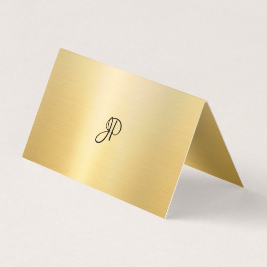 Moderne Imitate Gold handgeschriebene Script Monog Visitenkarten (Rückseite)