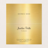 Moderne Imitate Gold handgeschriebene Script Monog Visitenkarten (Innenseite Aufgefaltet)