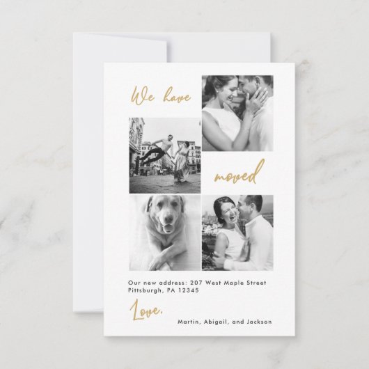 Moderne Imitate Gold Map Änderung des Fotos der Ad Dankeskarte (Vorderseite)