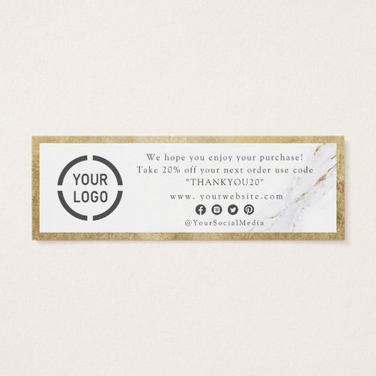 Moderne Imitate Gold Marmor Luxe Business Vielen D (Rückseite)