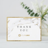Moderne Imitate Gold Marmor Luxe Business Vielen D Dankeskarte (Stehend Vorderseite)