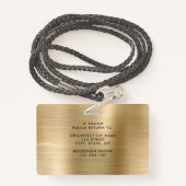 Moderne Imitate Gold Metallic Corporate Foto ID Ausweis (Rückseite mit Schlüsselband)